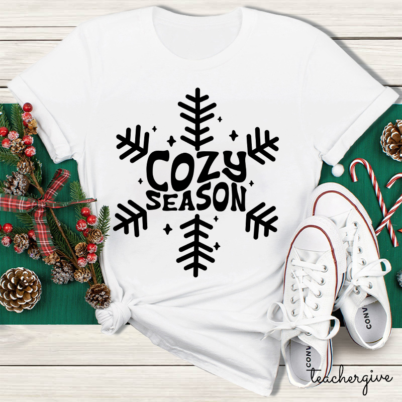 Cozy Season Snowflake Teacher T-Shirt