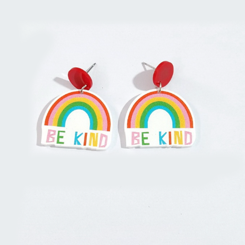 Cute Rainbow Acrylic Earrings