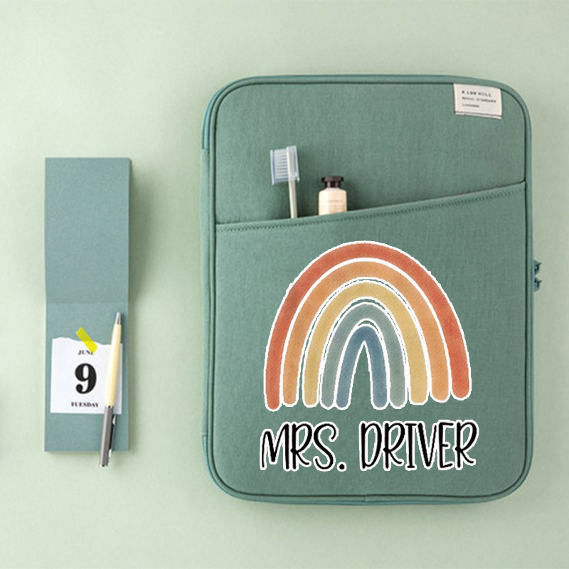 Personalized Colorful Rainbow Teacher 13" MacBook Case