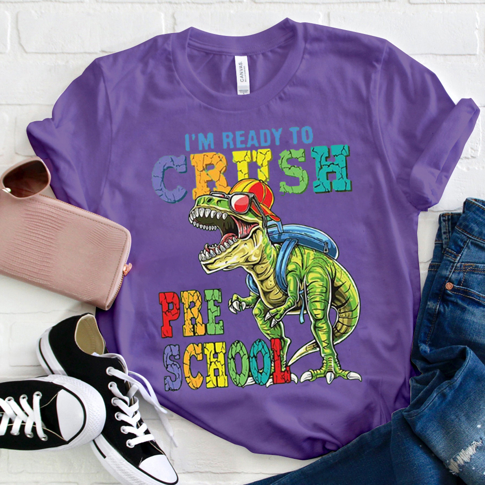 Personalized I'm Ready To Crush Preschool Dinosaurs T-Shirt