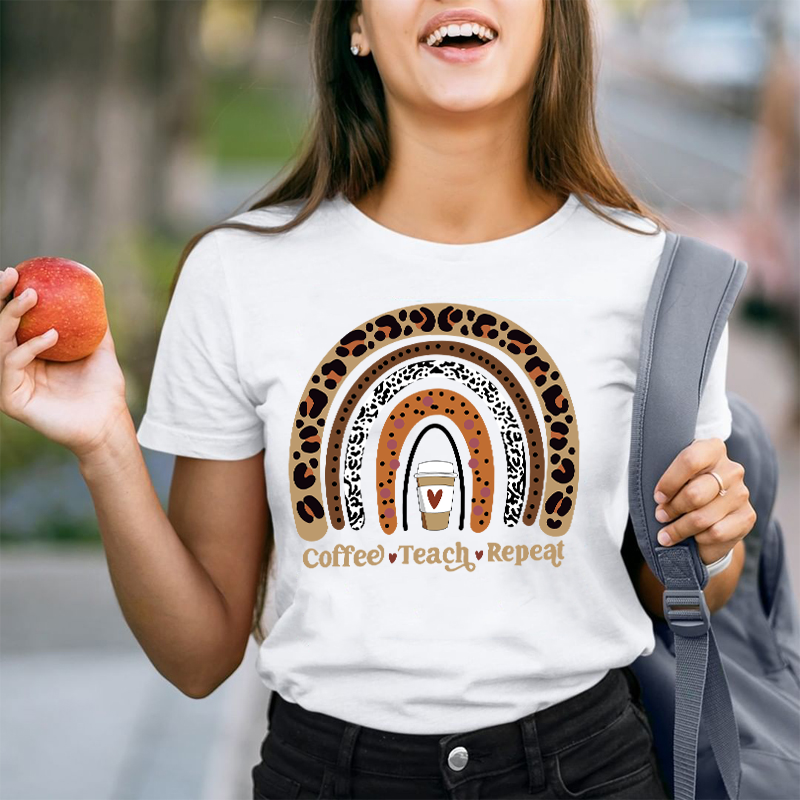 Coffee Teach Repeat Coffee Lover T-Shirt
