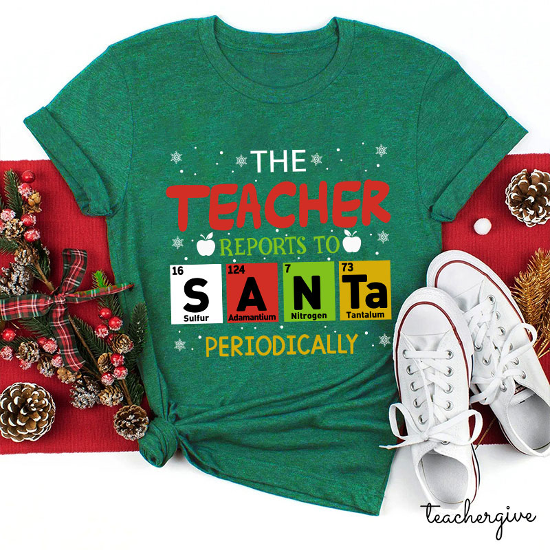 The Teacher Reports To Santa Periodically Teacher T-Shirt