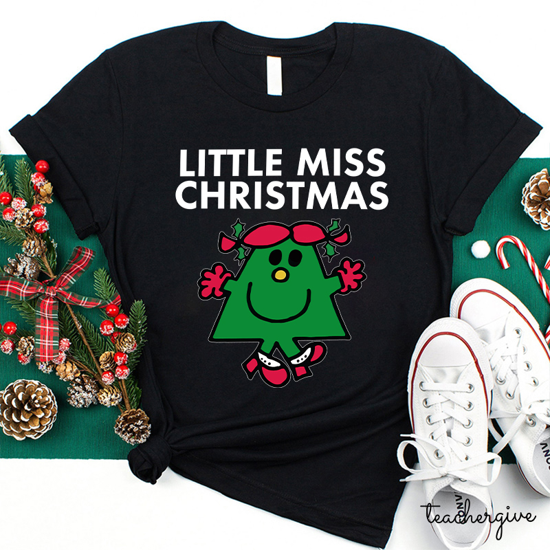 Little Miss Christmas Teacher T-Shirt
