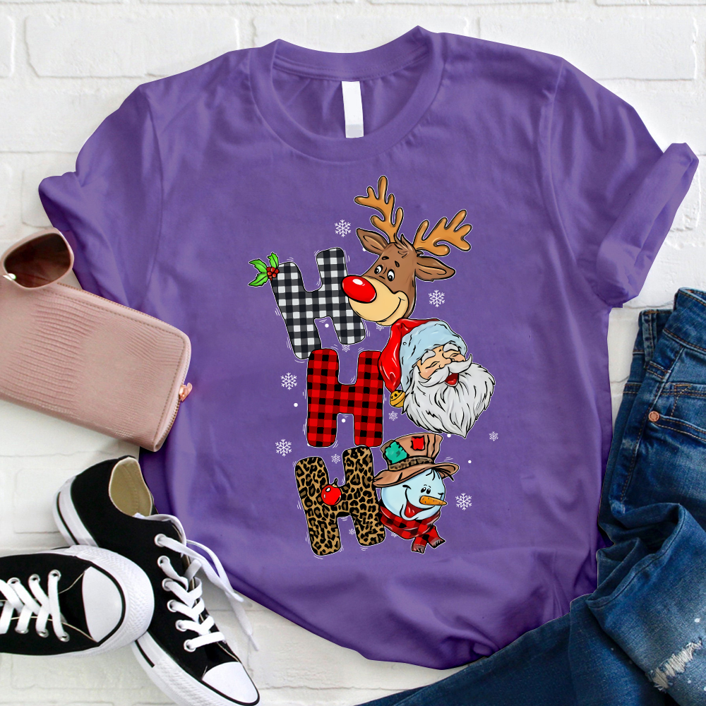 HO HO HO The Happy Snowman  Teacher T-Shirt
