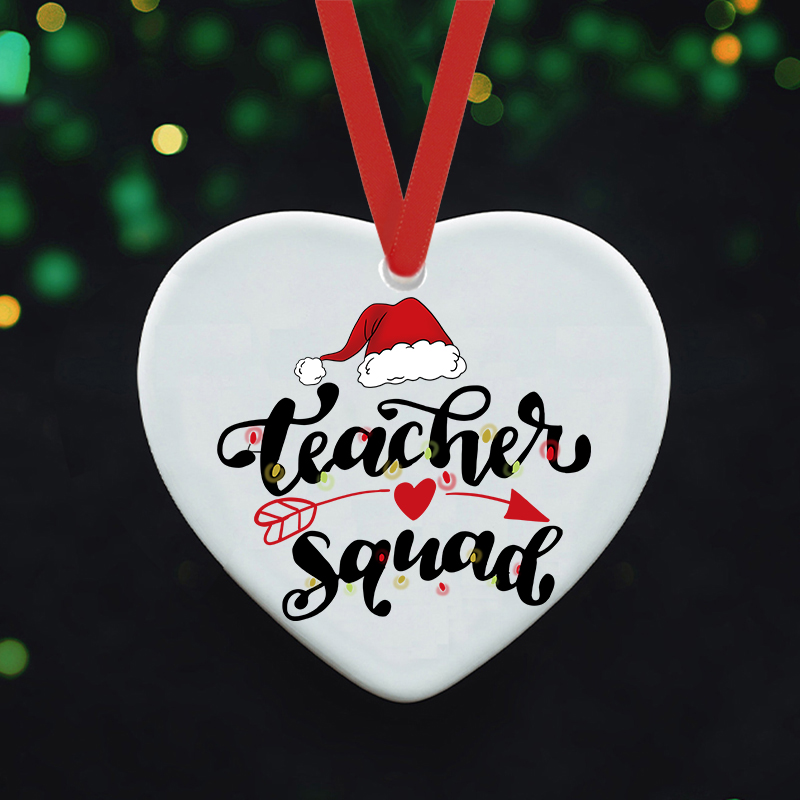 Christmas Teachers Squad Teacher Ceramic Christmas Ornament