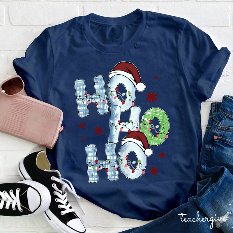Ho Ho Ho Santa Is Coming Teacher T-Shirt