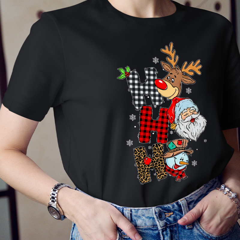 HO HO HO The Happy Snowman  Teacher T-Shirt