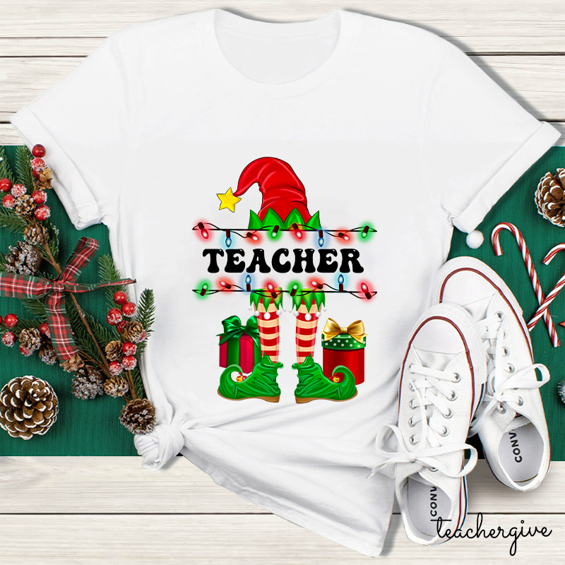 Teacher Elf Christmas Life Teacher T-Shirt