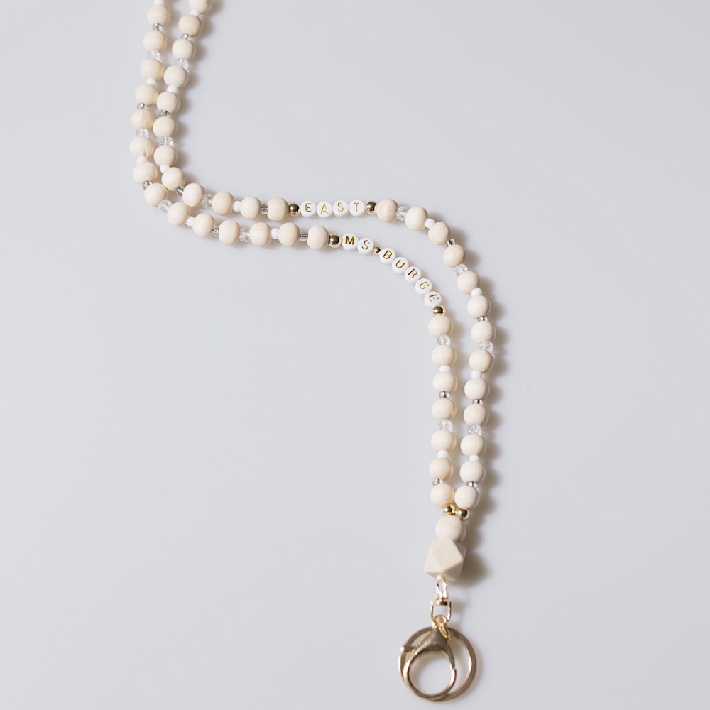 Personalized Multicolor Wooden Beads Teacher Name And Grade Lanyard