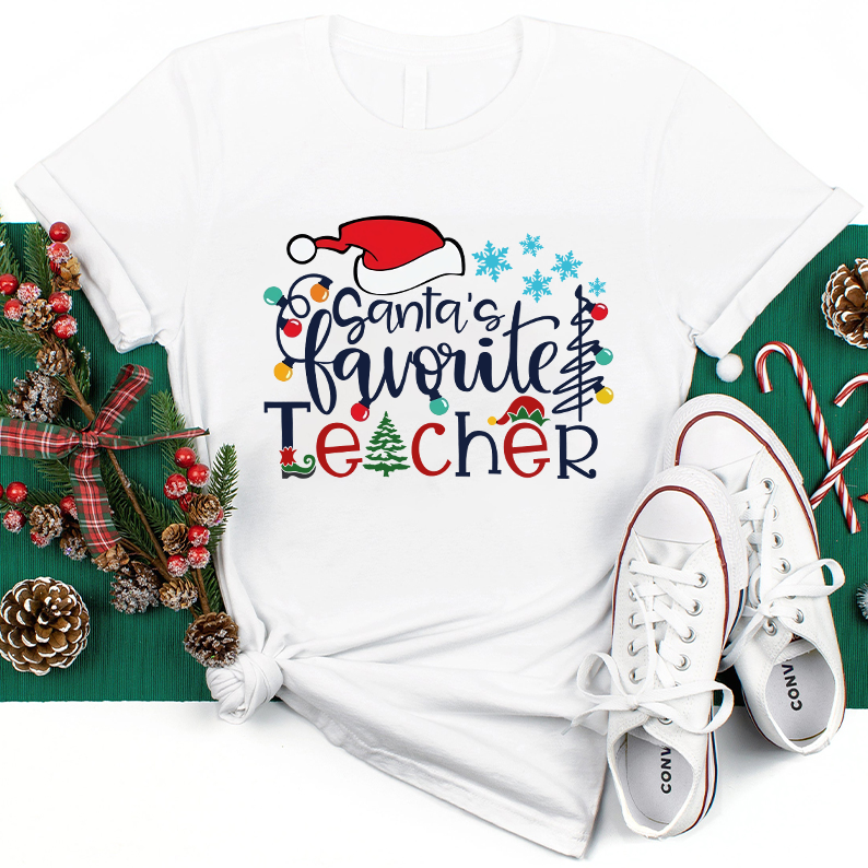 Santa's Favorite Teacher Teacher T-Shirt