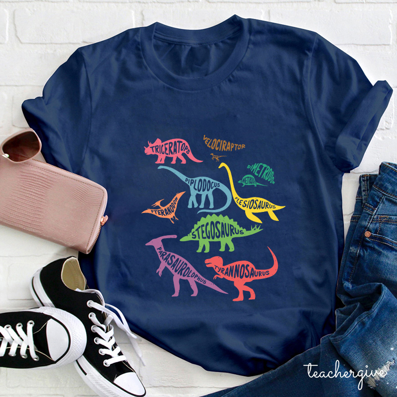 Meet Dinosaurs With Me Teacher T-Shirt
