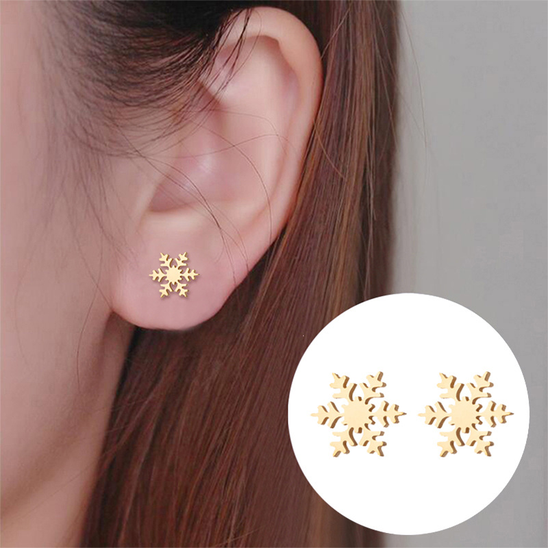 Delicate Winter Snowflakes Metal Earrings