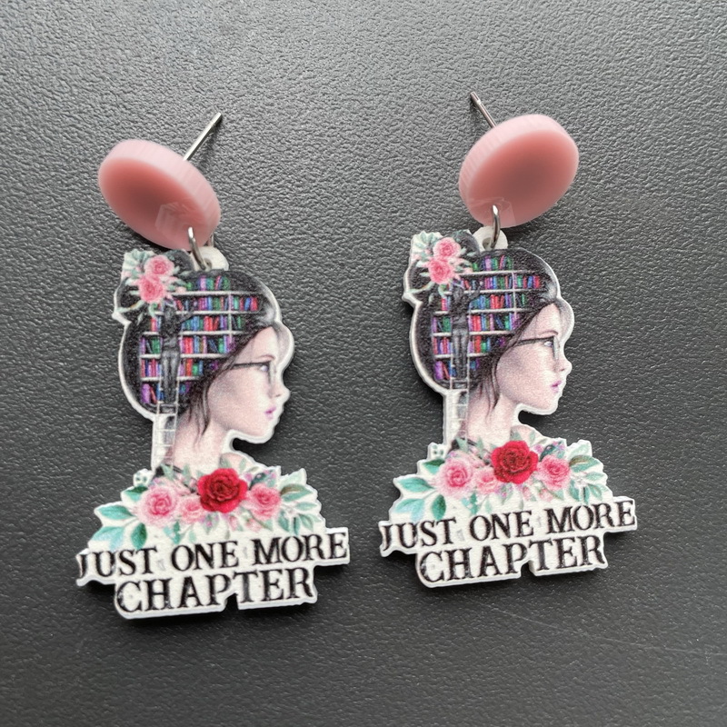 A Girl One More Chapter  Acrylic  Earrings
