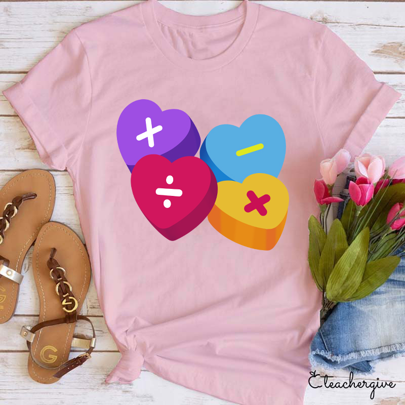 Heart Of Math Teacher T-Shirt