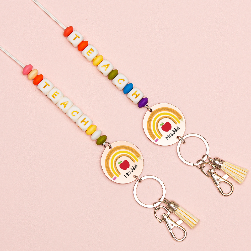 Personalized Cute Teach Letter Lanyard