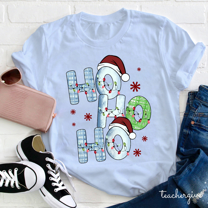 Ho Ho Ho Santa Is Coming Teacher T-Shirt