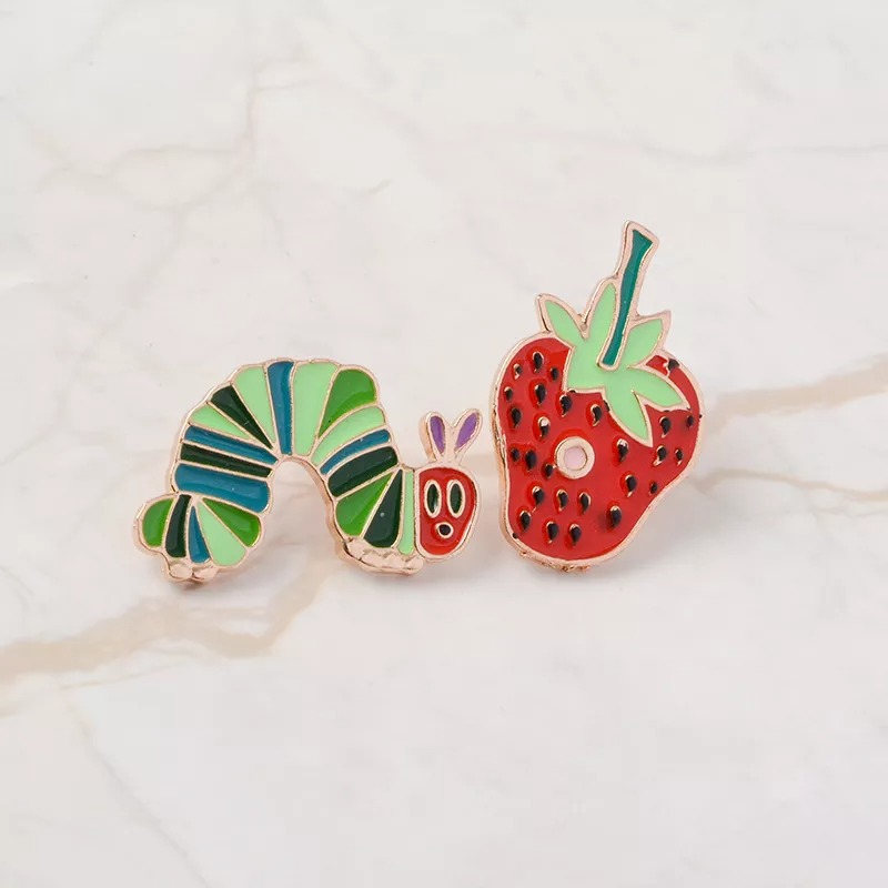 Lovely Caterpillar Strawberry Pin Set