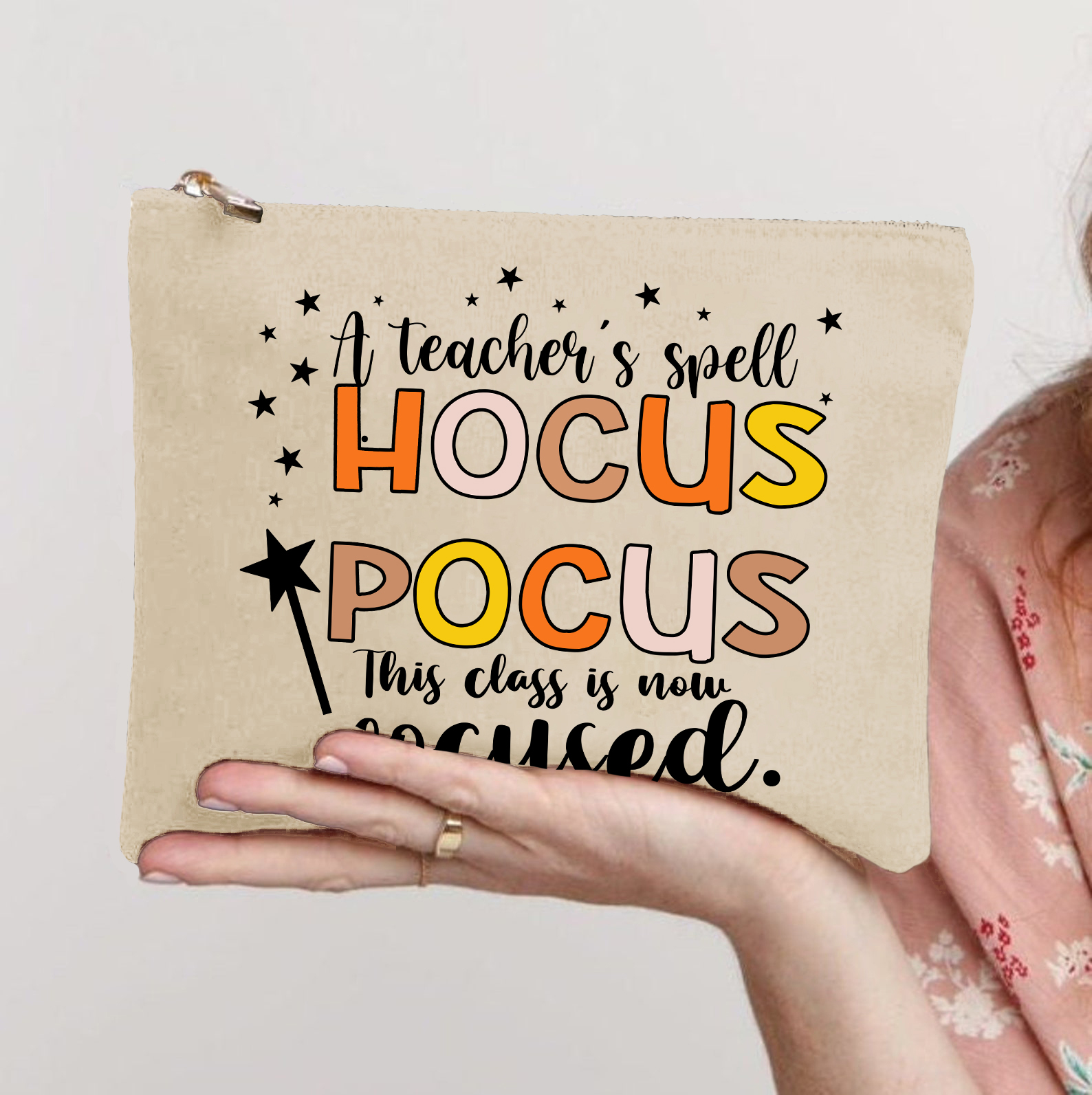 A Teacher's Spell Hocus Pocus This Class Is Now Focused Makeup Bag