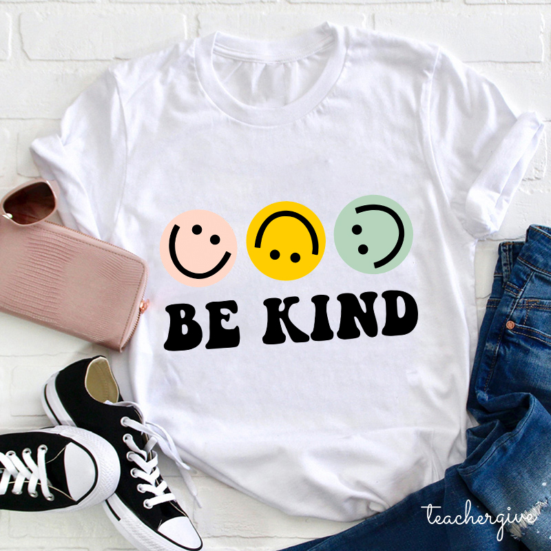 Be Kind Smiling Face Teacher T-Shirt