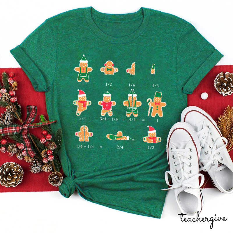Learn Math With The Gingerbread Man Teacher T-Shirt
