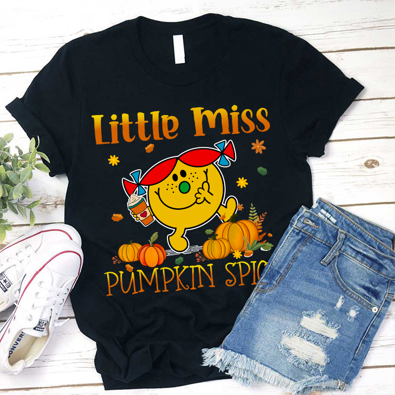 Little Miss With Her Pumpkin Spice Latte T-Shirt