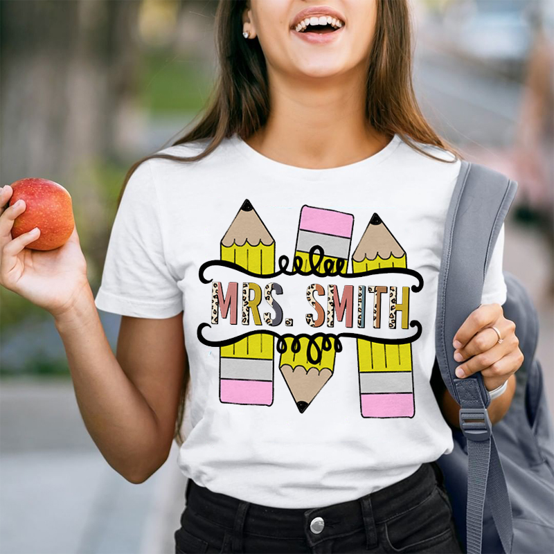 Personalize Colourful Pencil T-Shirt