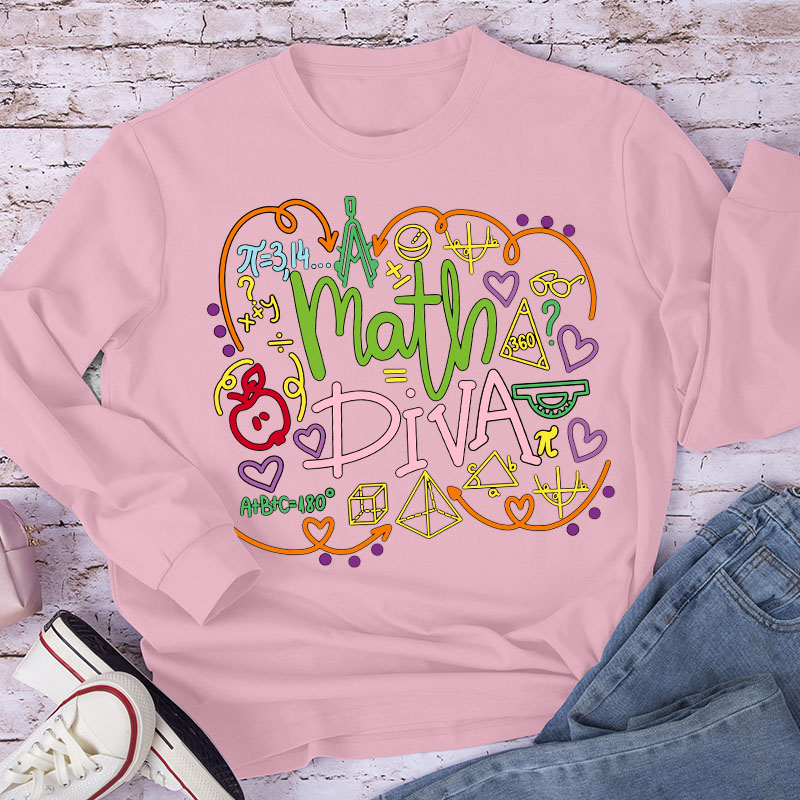 Math Diva Mathematical Symbol Long Sleeve T-Shirt