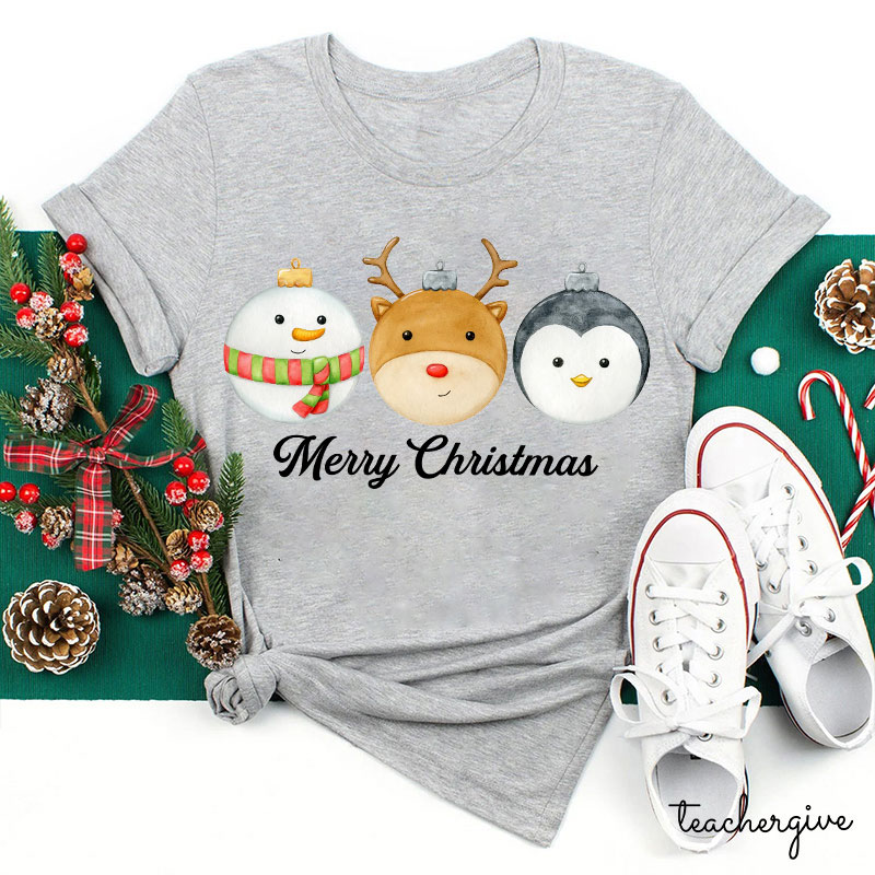 Merry Christmas Friends Together Teacher T-Shirt