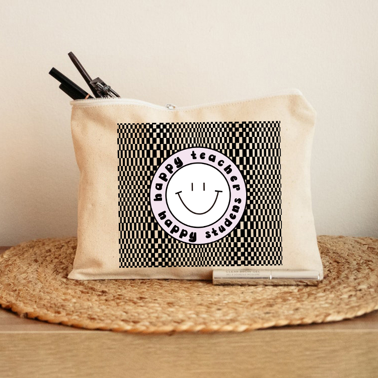 Happy Teacher Happy Students Makeup Bag