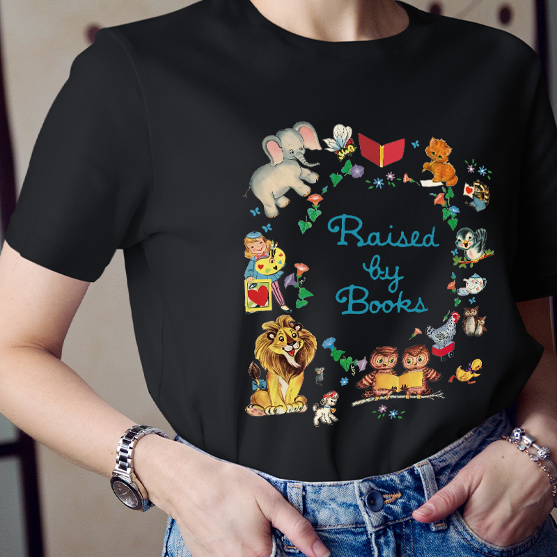 Raised By Books Teacher T-Shirt