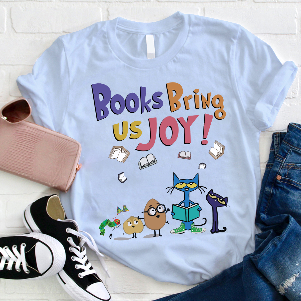 Books Bring Us Joy Cat T-Shirt