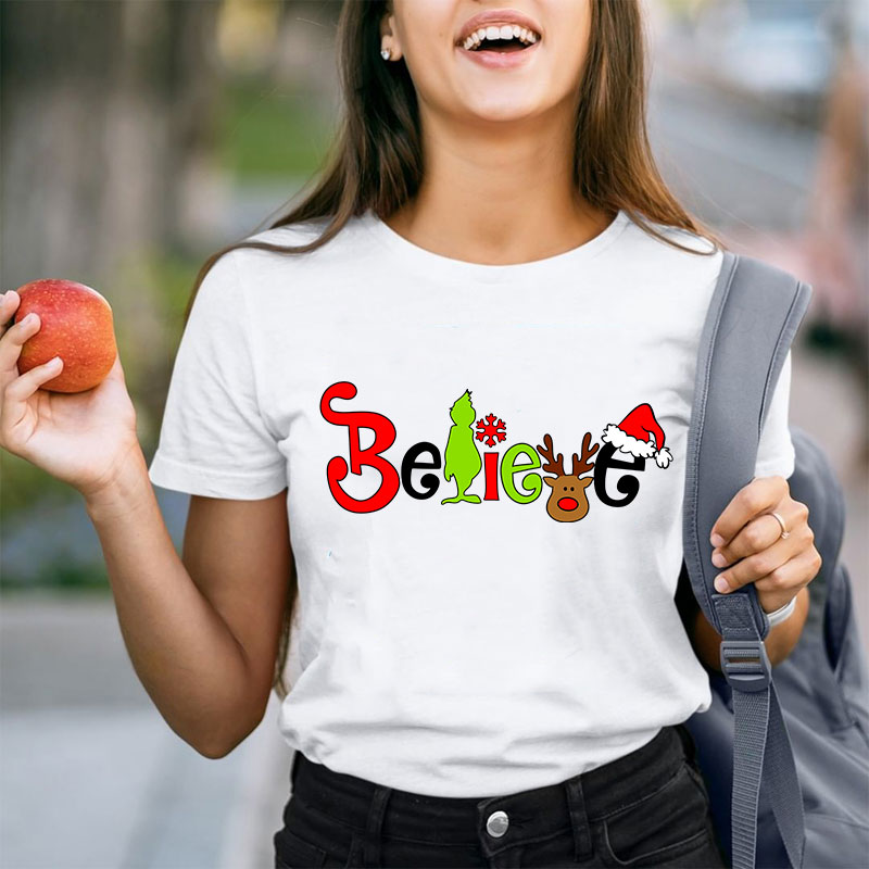What A Merry Winter Believe Teacher T-Shirt