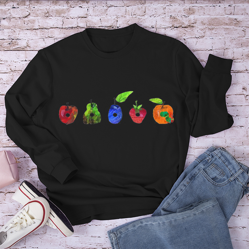 Fruits And Caterpillar Long Sleeve T-Shirt