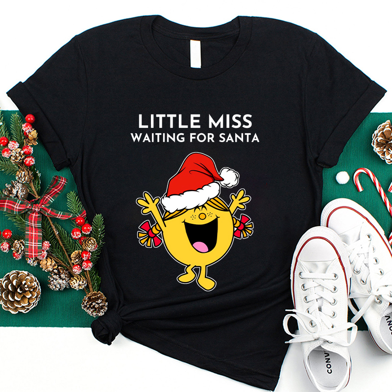 Little Miss Waiting For Sant Teacher T-Shirt