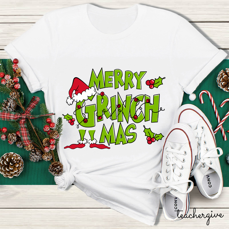 Merry Grinchmas Teacher T-Shirt