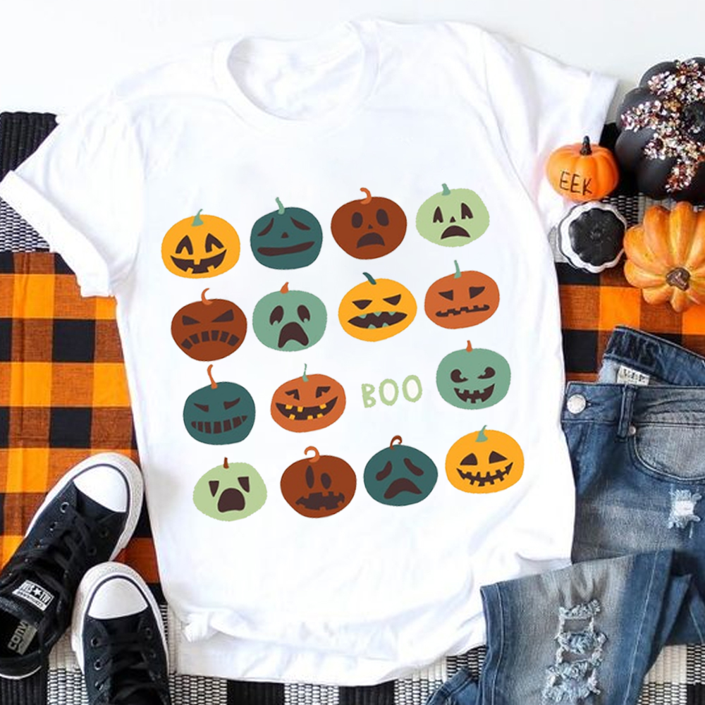 Halloween Pumpkins With Variety Expressions T-Shirt
