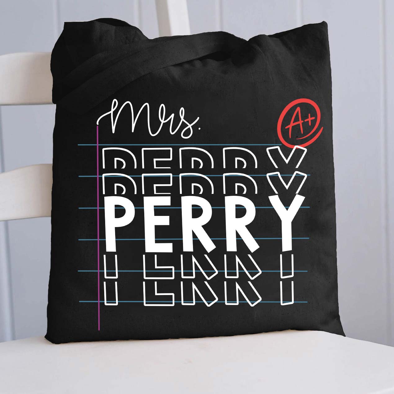 Personalized Teacher Name Tote Bag