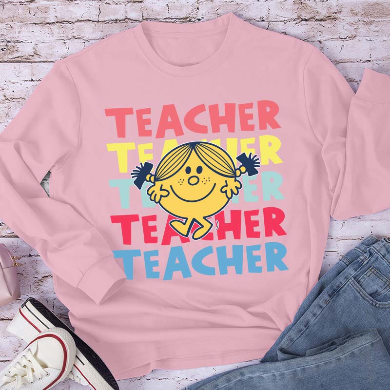 Teacher Letter Cute Little Girl Long Sleeve T-Shirt