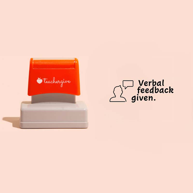 Verbal Feedback Given Rectangle Stamp