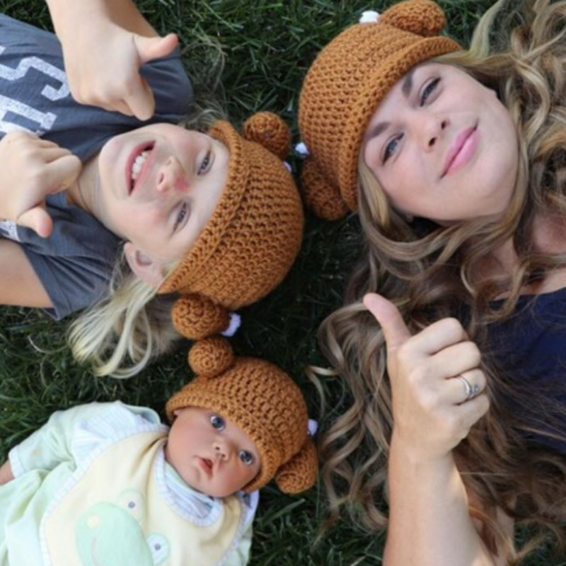 Hand-crocheted Parent-Child Chicken Drumstick Hat