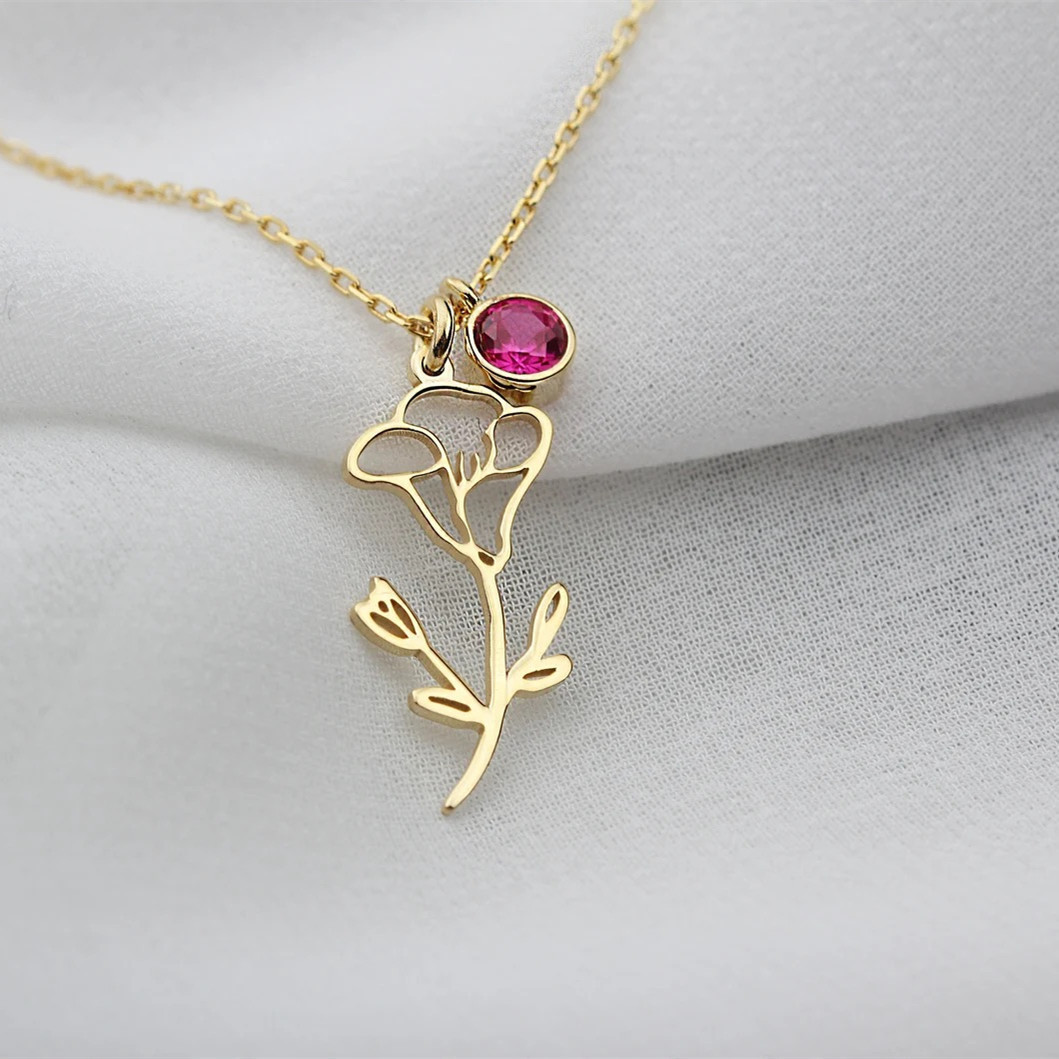 December Flower Clavicle Necklace For Mother's Day