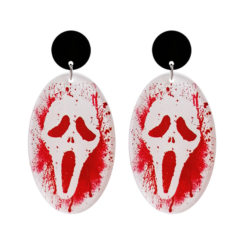 Halloween Scary Blood Roaring Skull Earrings