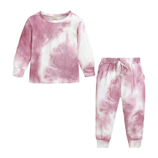 Tie-dye Print Kids Sports Suit Two-Piece Set