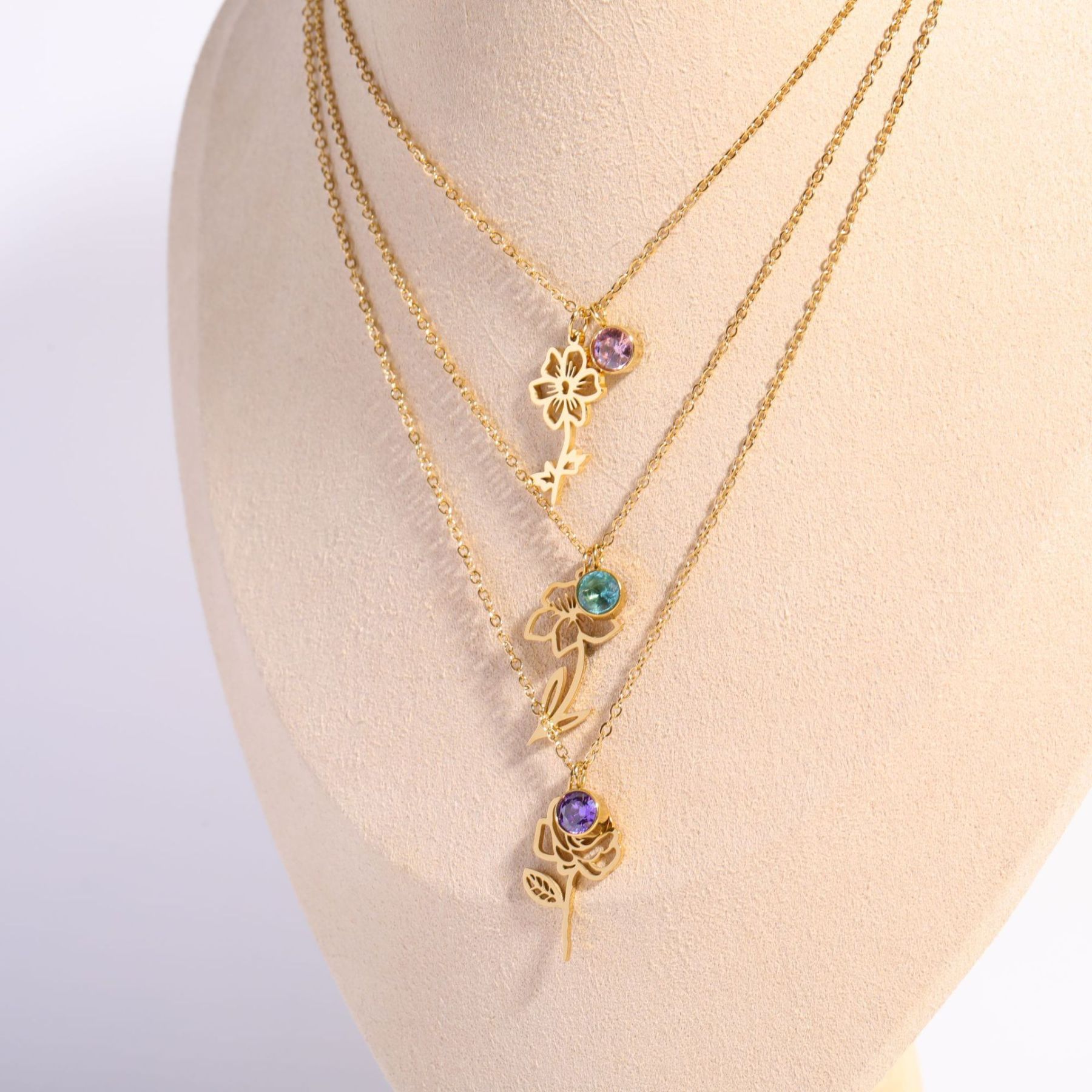 December Flower Clavicle Necklace For Mother's Day