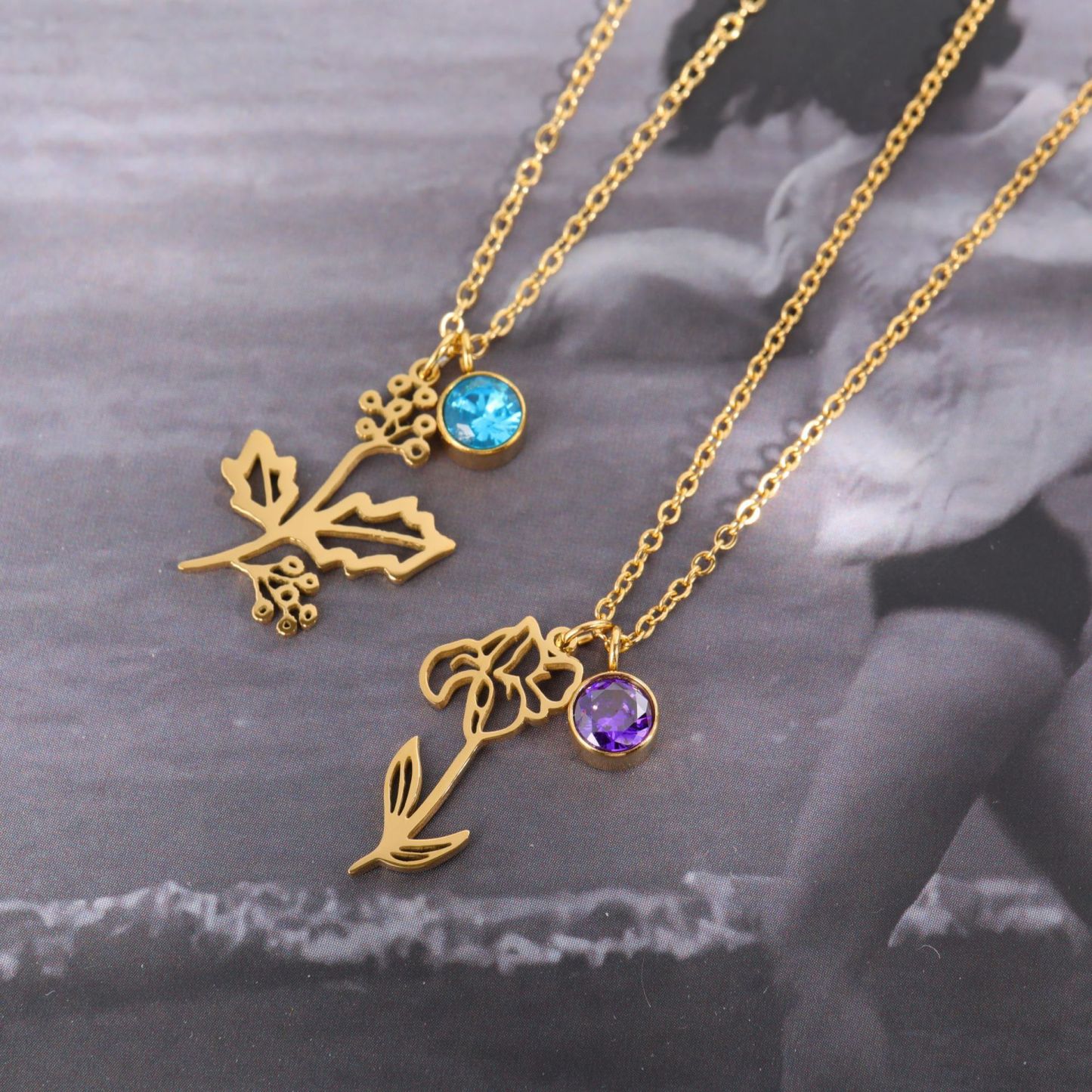 December Flower Clavicle Necklace For Mother's Day