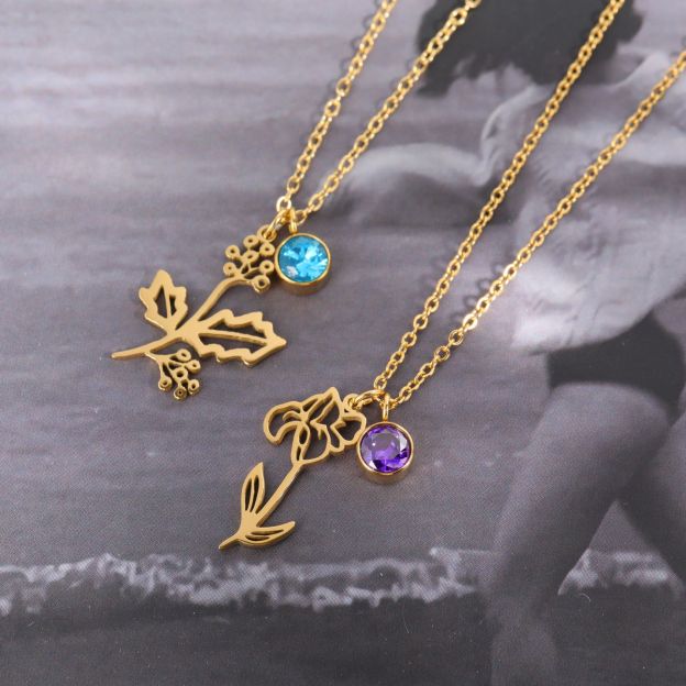 December Flower Clavicle Necklace For Mother's Day