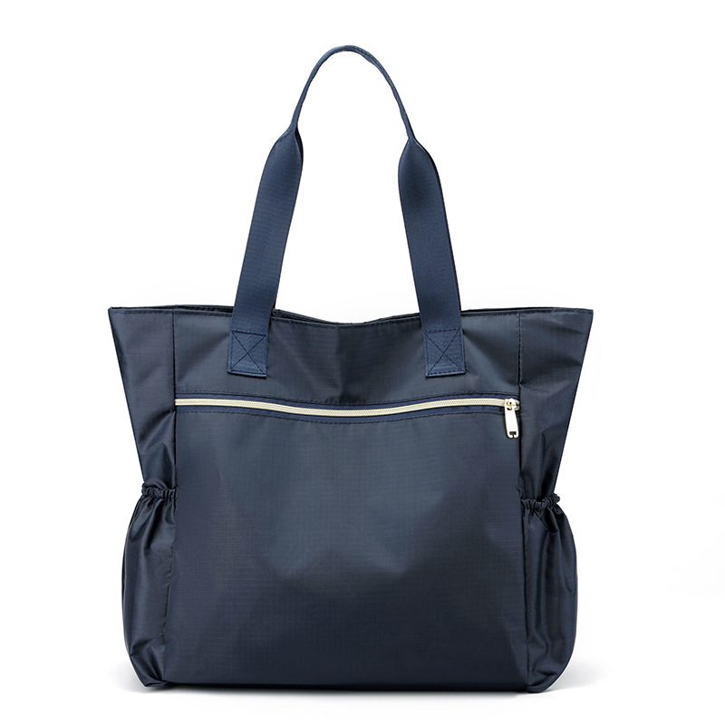 Solid Color Double Side Zipper Shoulder Bag For Mom