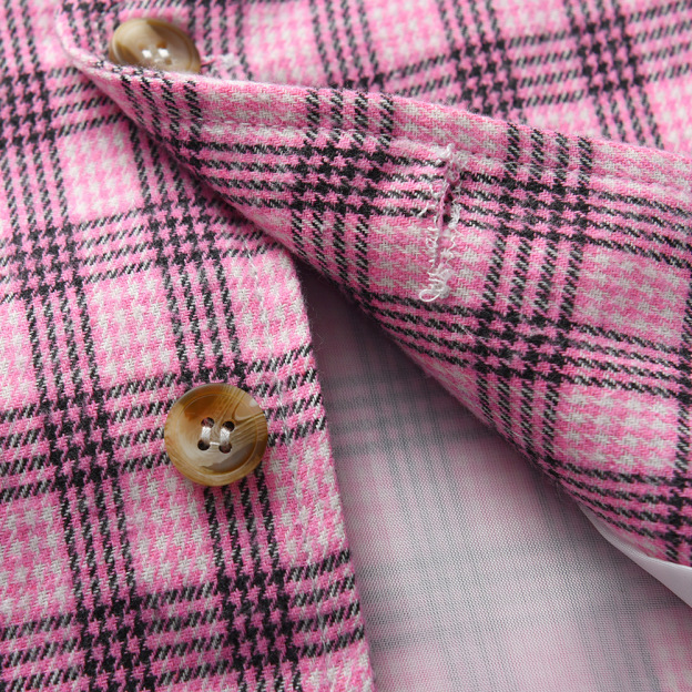 Vintage Plaid Vest White Short Sleeve Bow Tie Cardigan Set