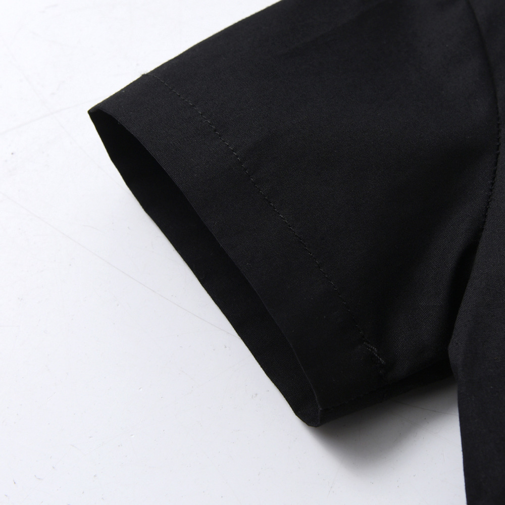 Lapel Collar Short Sleeve Overalls Gentleman Suit