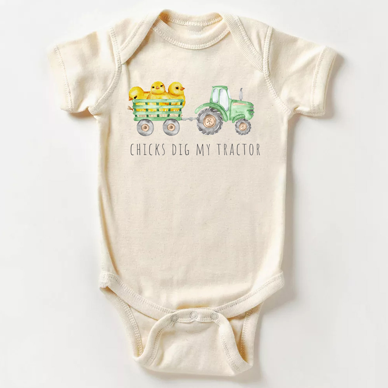 Chicks Dig My Tractor Easter Baby Bodysuit